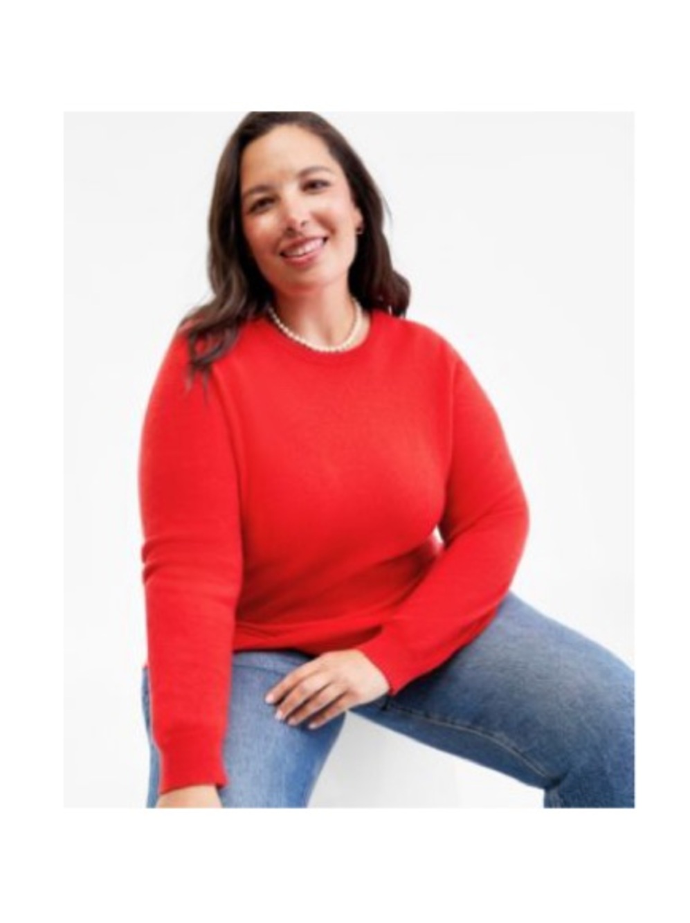 100% Cashmere Charter Club
 Women’s bright Red Crewneck Sweater